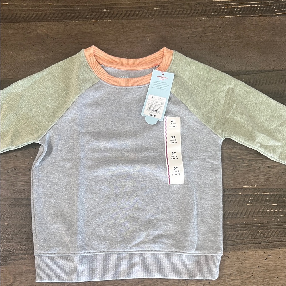 Cat & Jack Gray and Orange Kids Sweatshirt